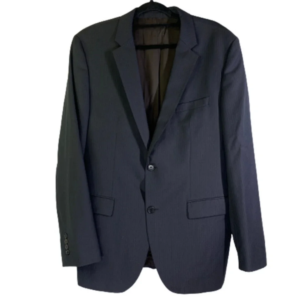 HUGO BOSS Grey Pinstripe‎ Wool Tesse Biella Suit Jacket